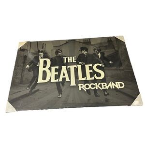 The Beatles Rock Band Game 2009 Canvas on Wood Wall Hanging Art Large 24x36” NIP